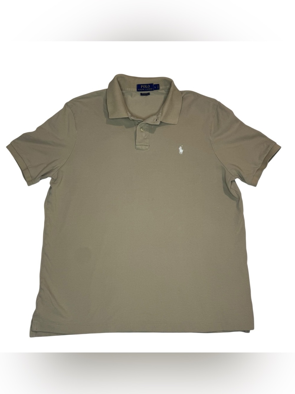 Polo Ralph Lauren Men’s Classic Fit Polo Shirt Tan Beige Short Sleeve Size Large